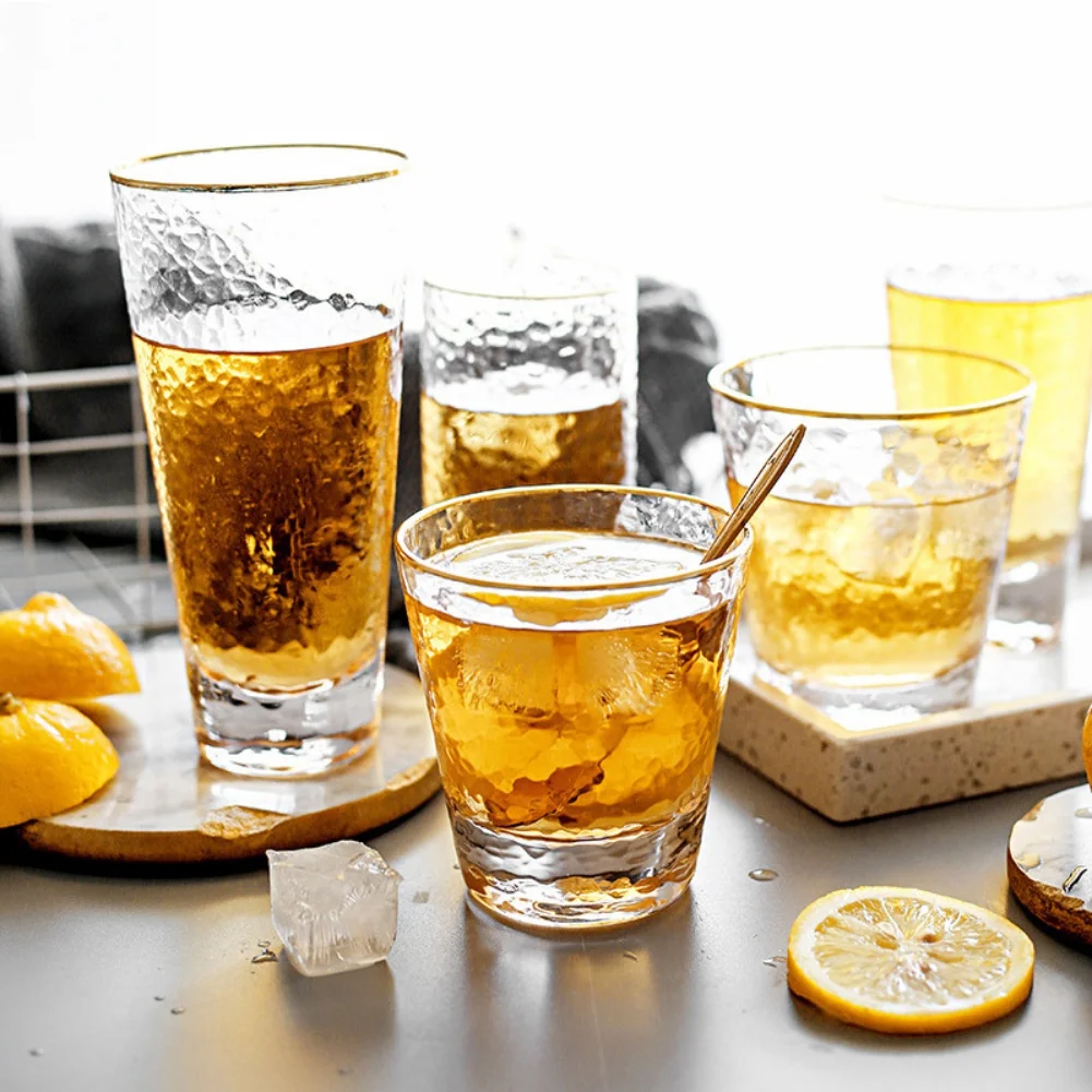 

Japanese Style Penh Hammer Pattern Drinking Glass Cup Water Glass Mug for Tea Juice Mixed Drinks Wine Cocktails Beer Beverage