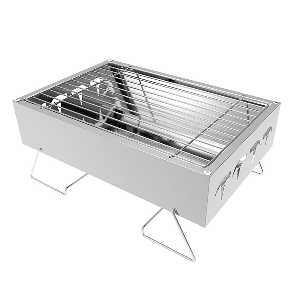 

Folding Barbecue Stainless Steel Folding Charcoal BBQ Grill Portable Outdoor Camping Picnic Barbecue Grill