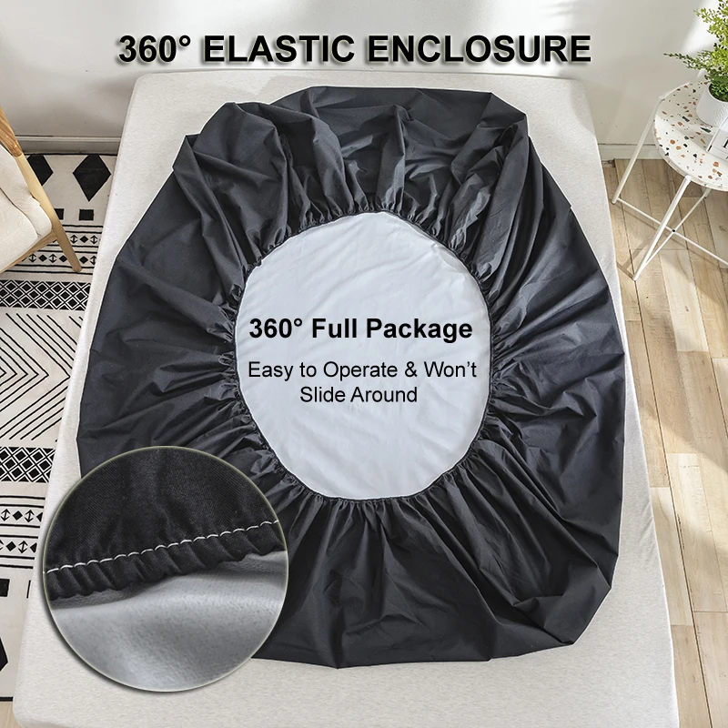 Водонепроницаемый защитный чехол для матраса мягкий дышащий черного и белого