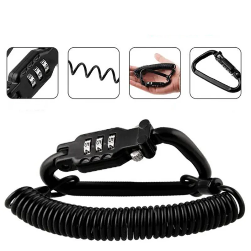 

Motorcycle Helmet Lock Telescopic Cable Anti-theft Combination Helmet Code Lock
