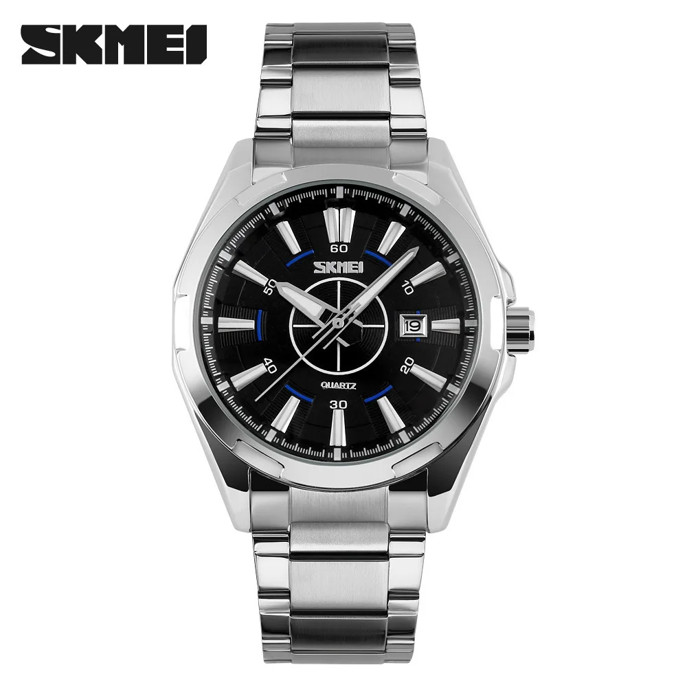 

SKMEI9118 steel band men's watch wholesale movement business men's water quartz watch
