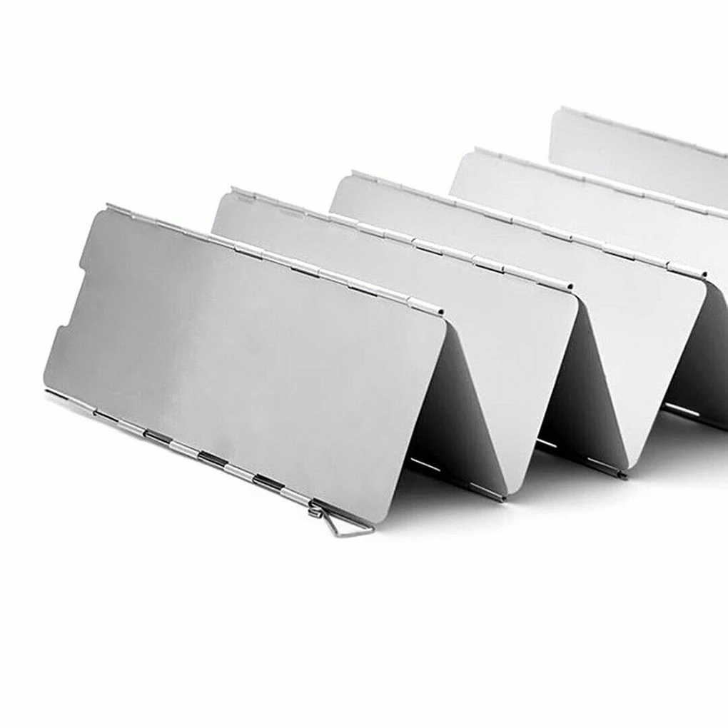 

9 Plate Foldable Aluminum Outdoor Stove Wind Shield Gas Burner Windshield Wind Protector Picnic Camping Stove Windscreen