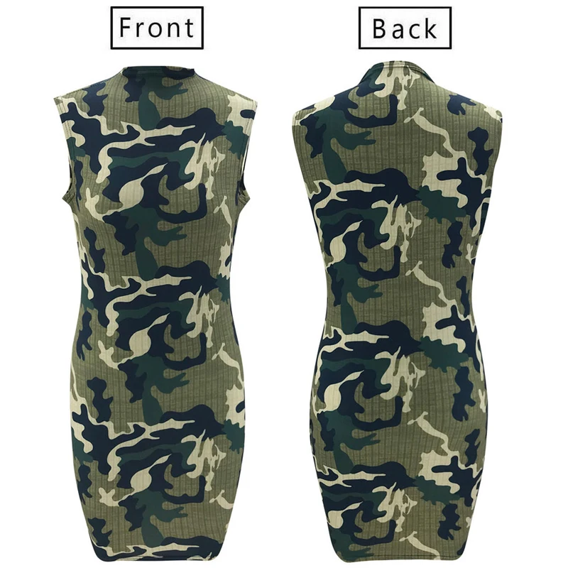 

Sexy Sleeveless Printed Turtleneck Skinny Dress Casual New Style Fashion Women Dress 2020 Summer Party Dress