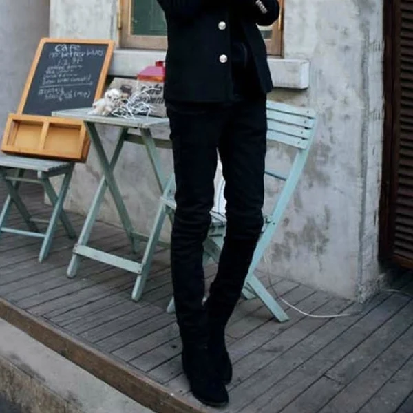 

Newest Men Autumn Jeans Zipper Pockets Skinny Middle Waist Pencil Pants Casual Male Trousers TY66