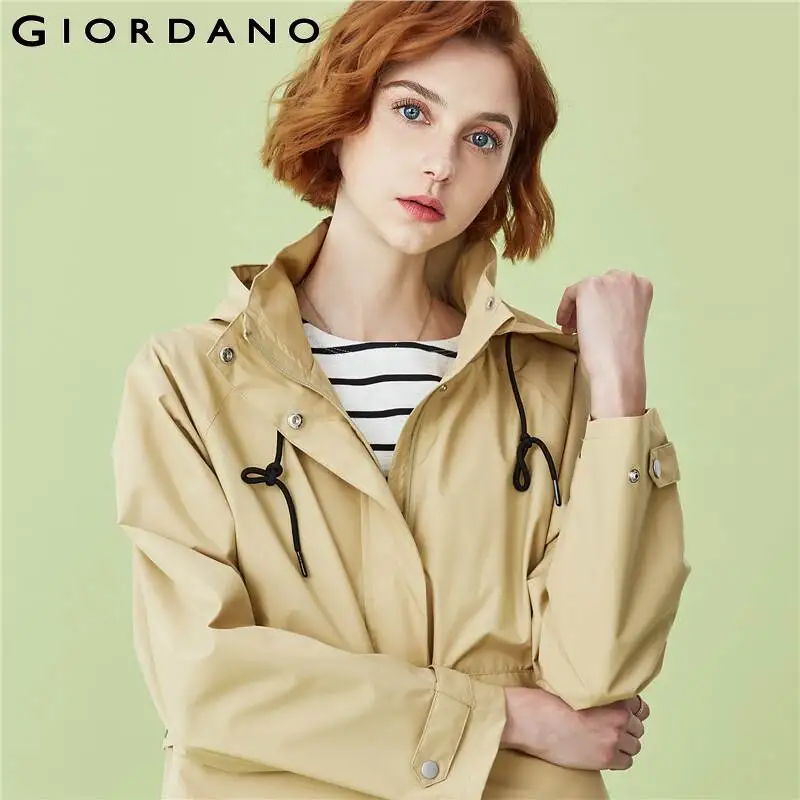 Gordano женские куртки реглан с рукавами капюшоном длинные полиэфирная молния