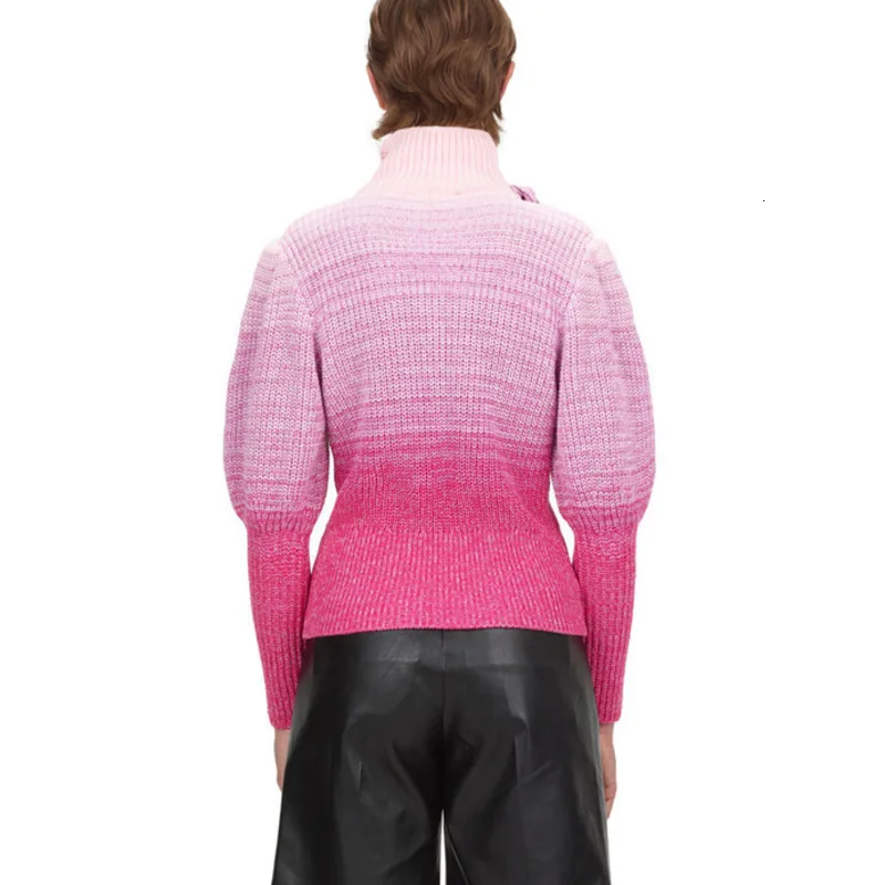 DEAT 2020 new winter fashion women clothes knits turtleneck lantern sleeves pullover bow sweater female WK0270 | Женская одежда
