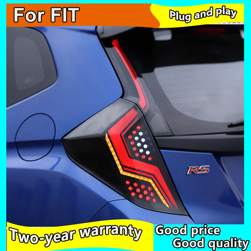 

Автостайлинг, задние фонари для Honda Jazz Fit GK5 2014-2018, светодиодные задние фонари, задние противотуманные фары, задние фонари DRL, тормоз, парковка,...