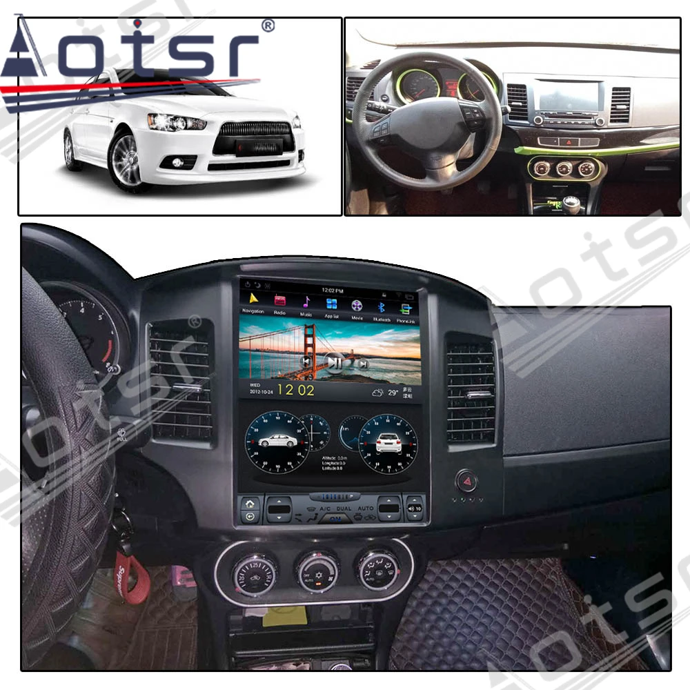 Автомагнитола на Android 9 с GPS-навигацией для Mitsubishi Lancer 2007-2017 мультимедийный плеер 2Din