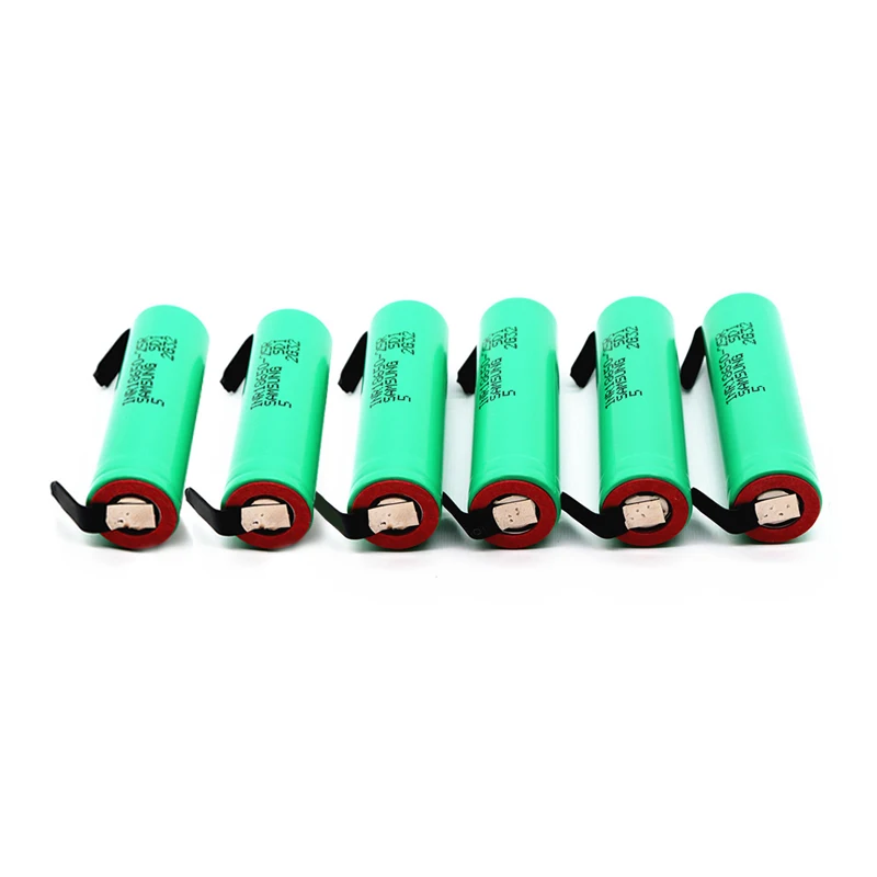 6pcs Battery Новые 4 шт. DIY Никель батарея 18650 Аккумуляторная 2500 мАч литиевая батарея 18650 inr1865025R 20A батарея атомайзер для электронной сигареты - Цвет: 6pcs Battery