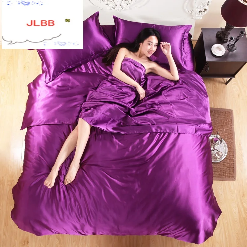 

Hot sale! 2020 new style silk duvet cover set bedding set 1 duvet cover 1 bed sheet 1or2 pillowcases super king king queen