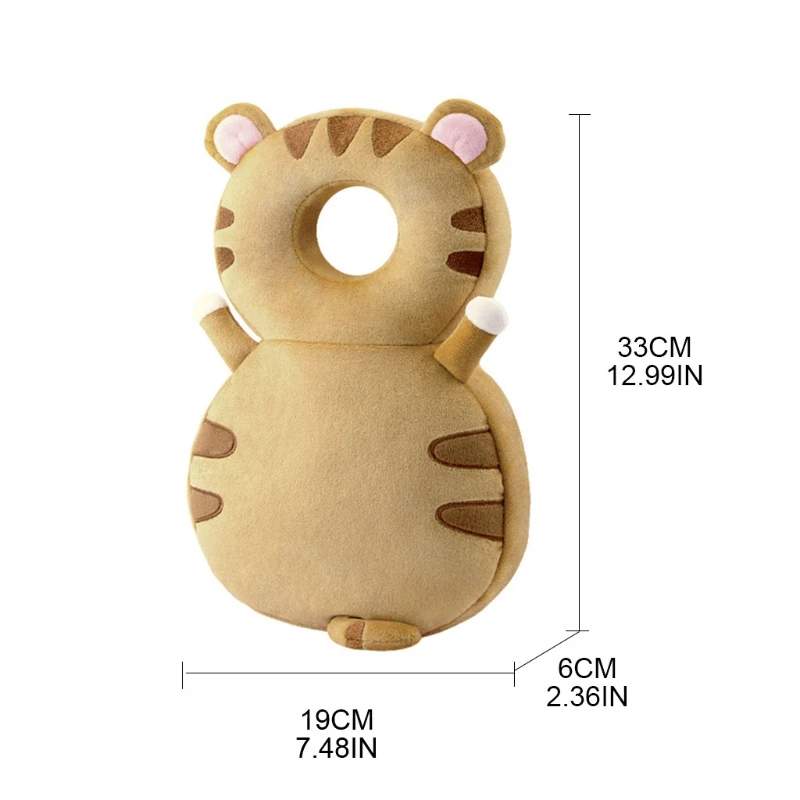 

B2EB Baby Head Protector Protection Baby Toddlers Head Safety Soft Cushion Pad Prevent Baby Injury Cute Frog Tiger Shaped