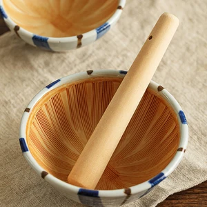 handmade traditional style ceramic mortar bowl mixing grinding bowl mill grinder kitchen tool gadget free global shipping