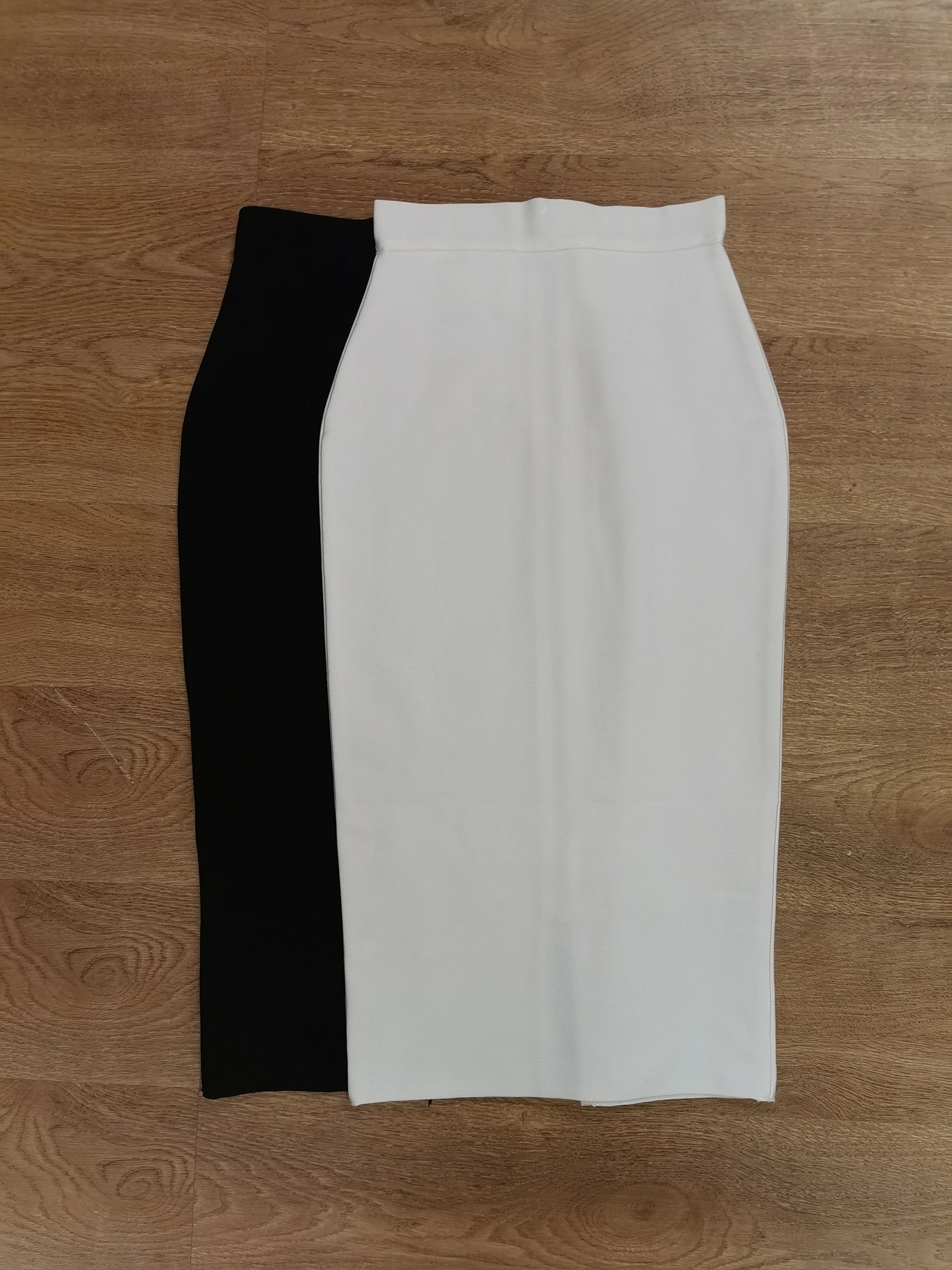 Женская черно-белая бандажная юбка из вискозы на молнии, дизайнерские элегантные юбки-карандаш средней длины