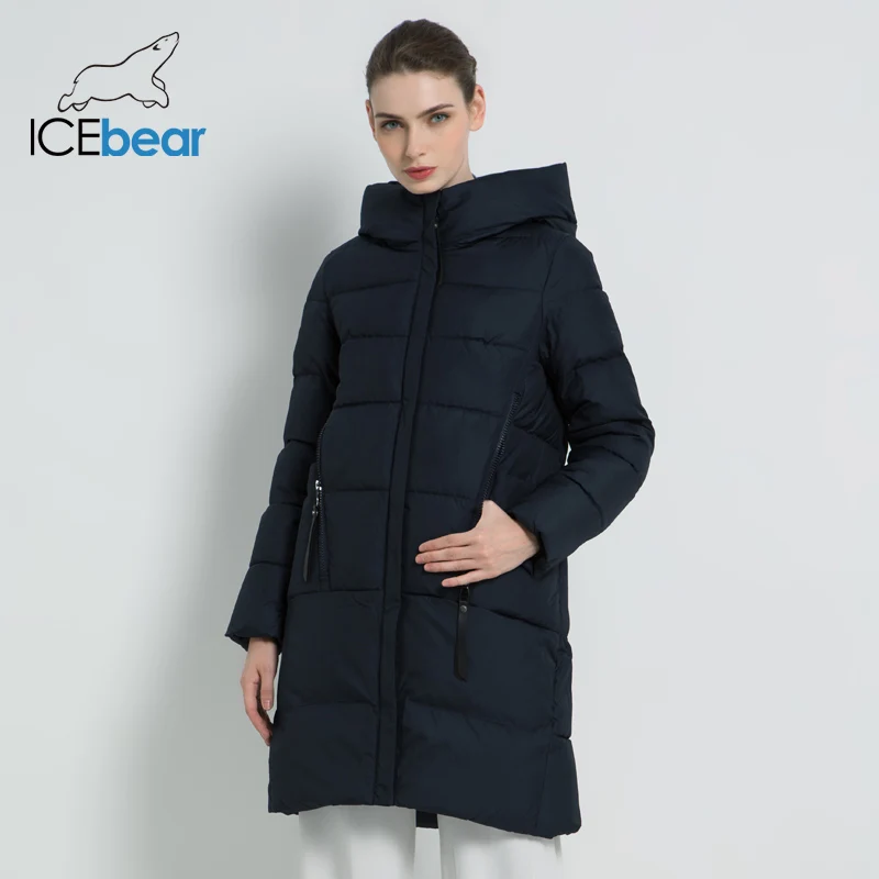 ICEbear 2019 Новая зимняя женская куртка высокого качества Женская с капюшоном марка