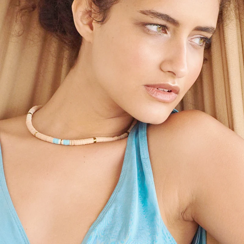 Богемский воротник vsco девушка lucite shell Чокеры Ожерелье bijoux femme переработанный диск Африканский виниловый бисер ожерелье для женщин HEISHI