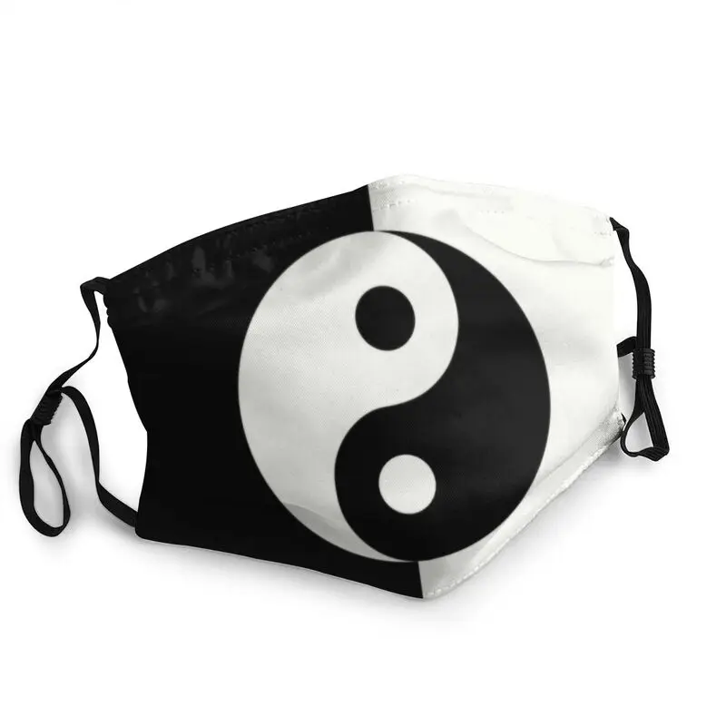 

Yin Yang Black And White Reusable Unisex Adult Face Mask Mystical Buddha Anti Haze Dust Protection Cover Respirator Mouth Muffle