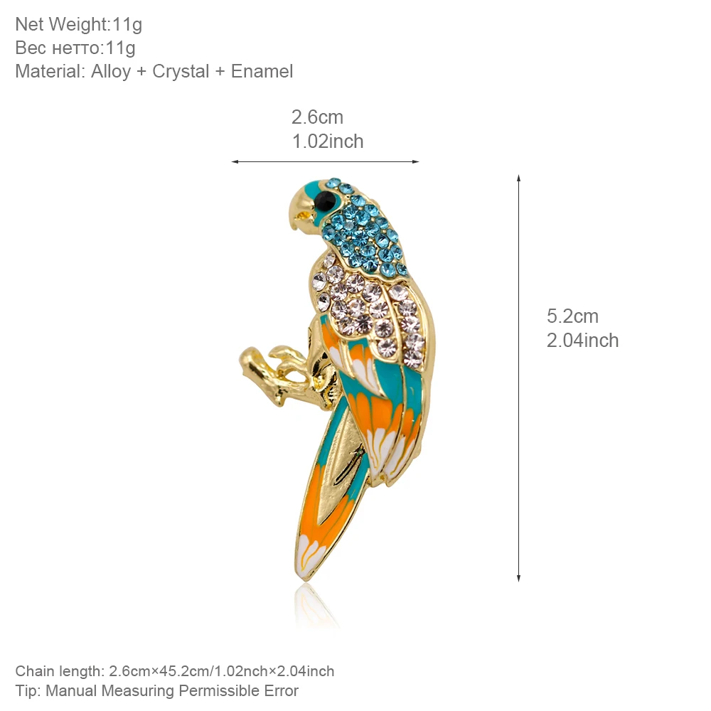 ALLYES милые эмалевые красочные броши в виде попугая для женщин Модный дизайн брошь