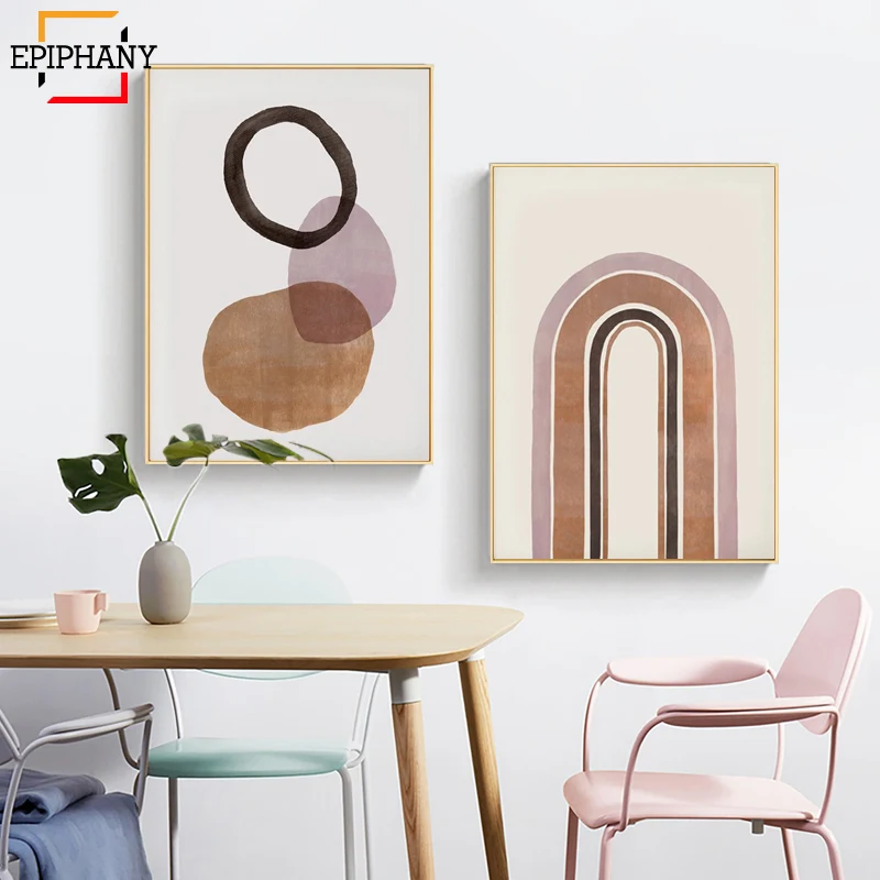 Абстрактный принт сгоревшего оранжевого цвета Современная Настенная картина в