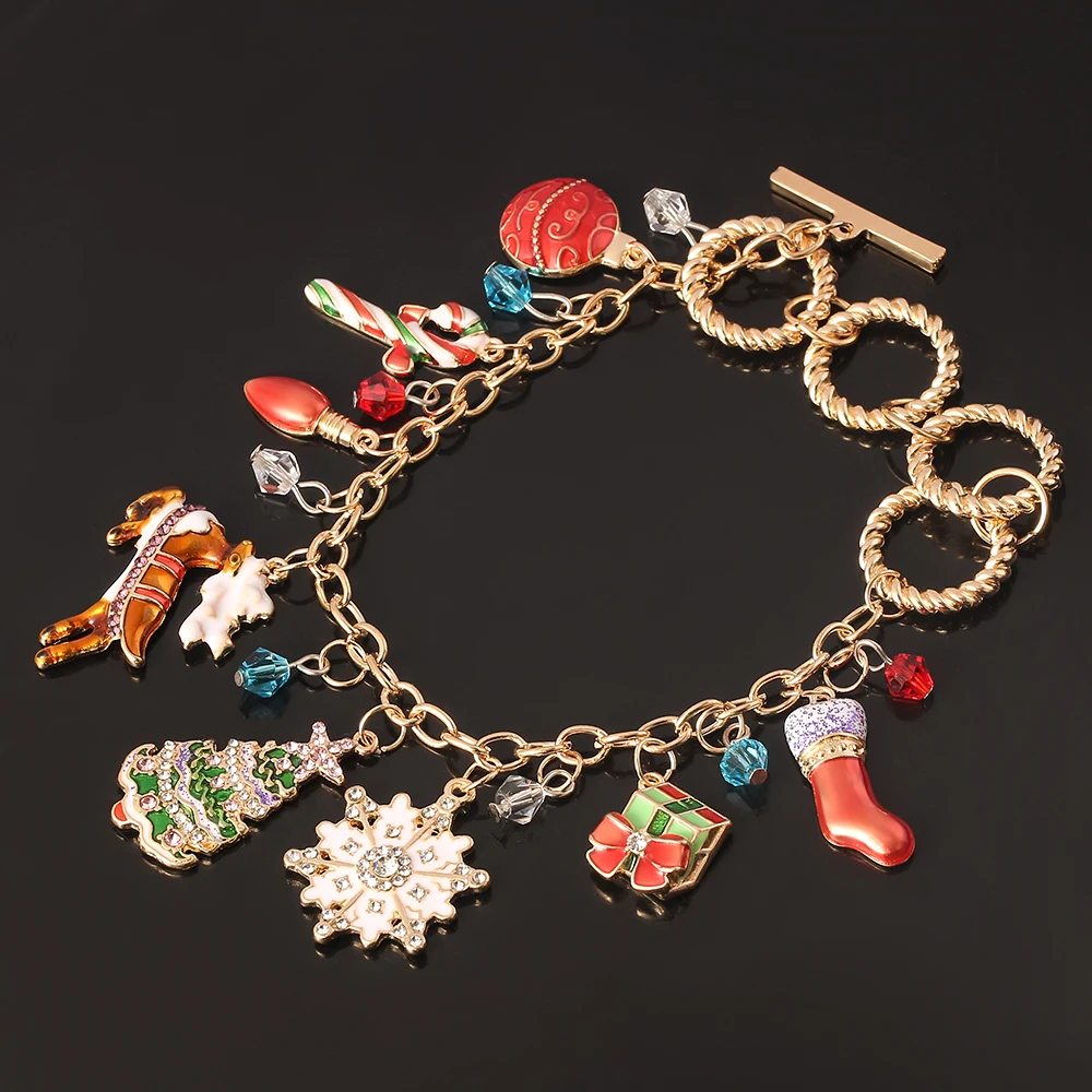 Новинка женский браслет ювелирные изделия Санта-Клаус Рождественская елка