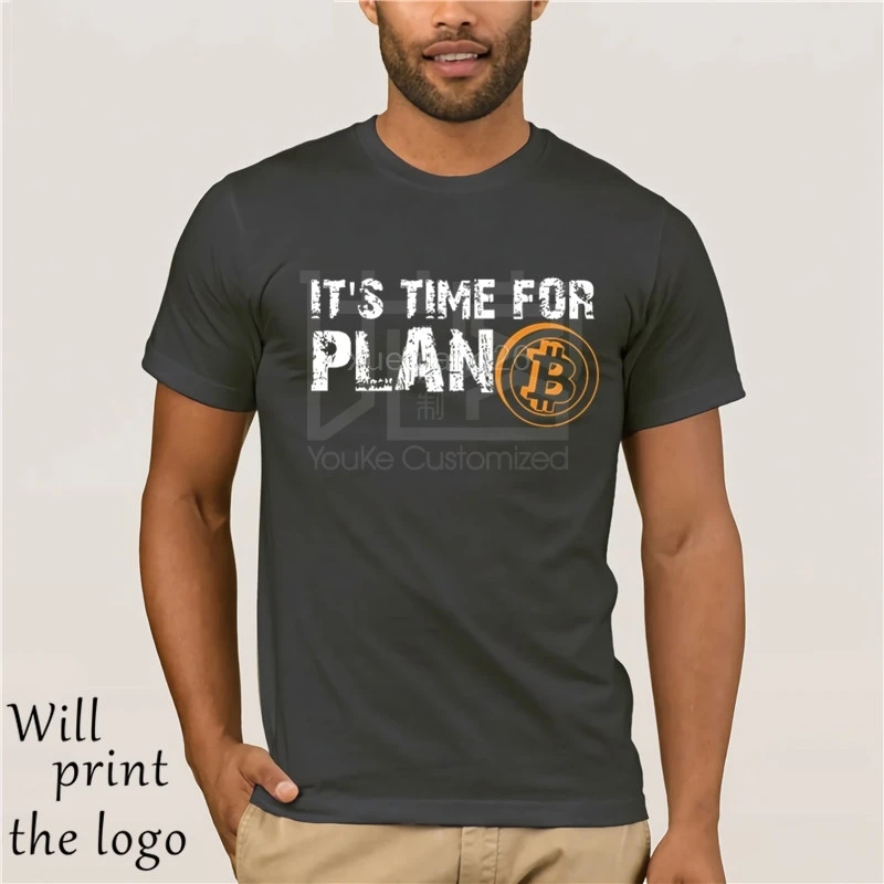 Time to plan bitcoin BTC crypto футболка с коротким рукавом на заказ ПП хлопок crewneck Мужская