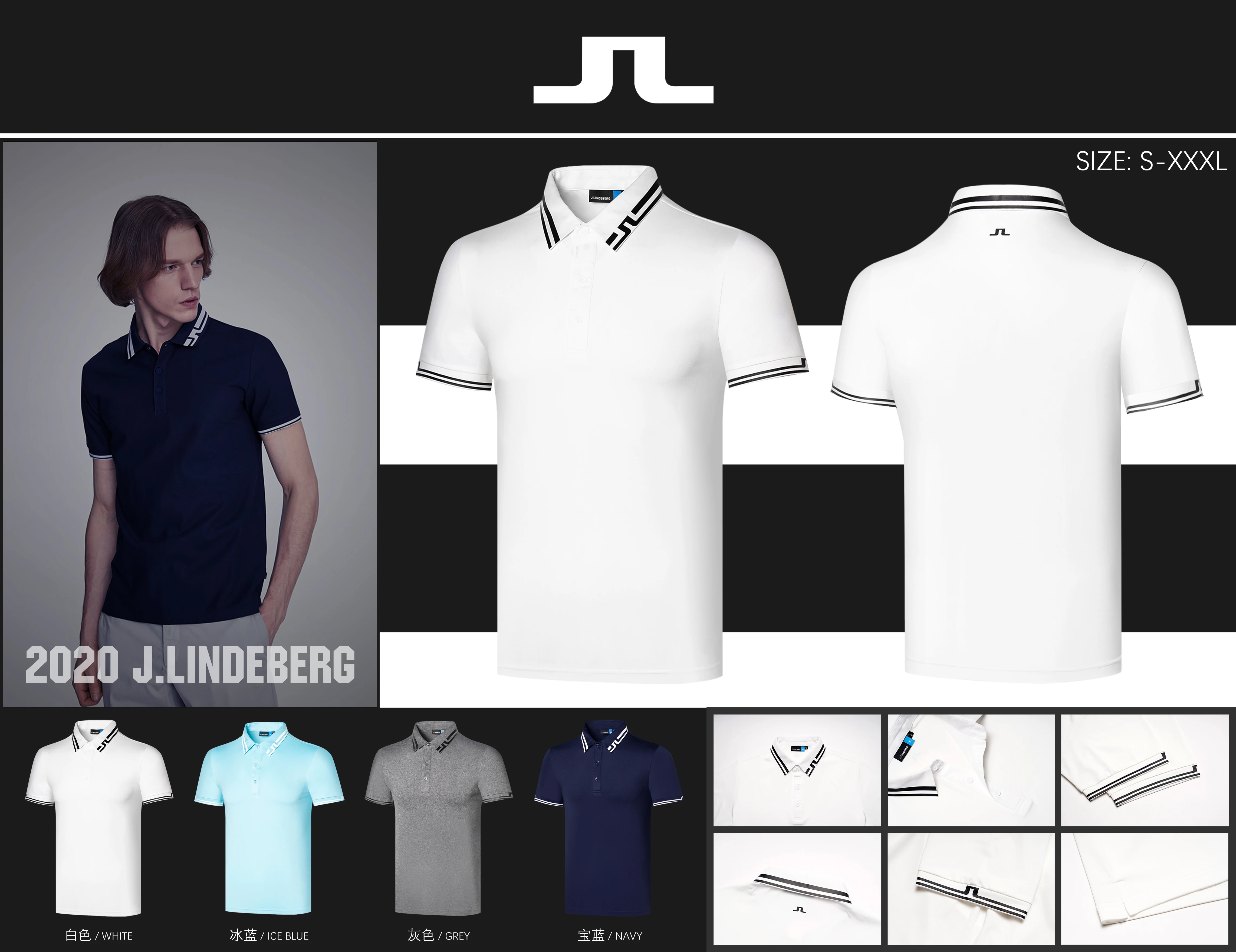 Новая футболка JL Golf весна/лето одежда для гольфа однотонная мягкая