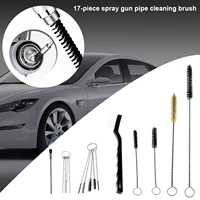 17pcs multi functional airbrush spray gun nozzle cleaning kit needle brush set brushes cleaner repair tools for nozzles tubes