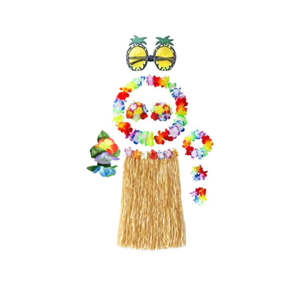 8 шт. пляжный костюм гавайской хулы платье танцевальная юбка хула из тропической