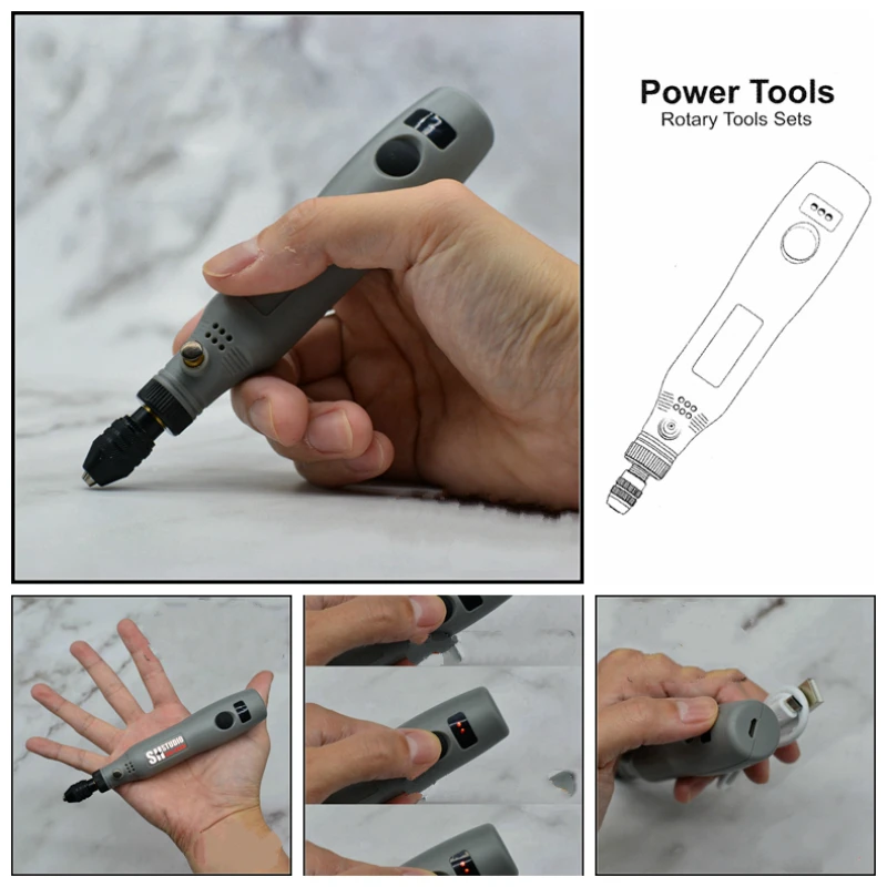 Mini Cordless Drill Power Tools Electric 3.7V Grinder Grinding Accessories Set Wireless Engraving Pen For Dremel Home DIY | Игрушки и