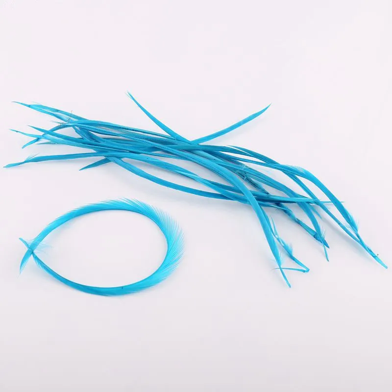lake blue 50 шт./партия, гусиные перья красного цвета, выбор цветов, наращивание волос, тонкие перья индейки Марабу Гусь Биот, перья, поделки своими руками - Цвет: lake blue