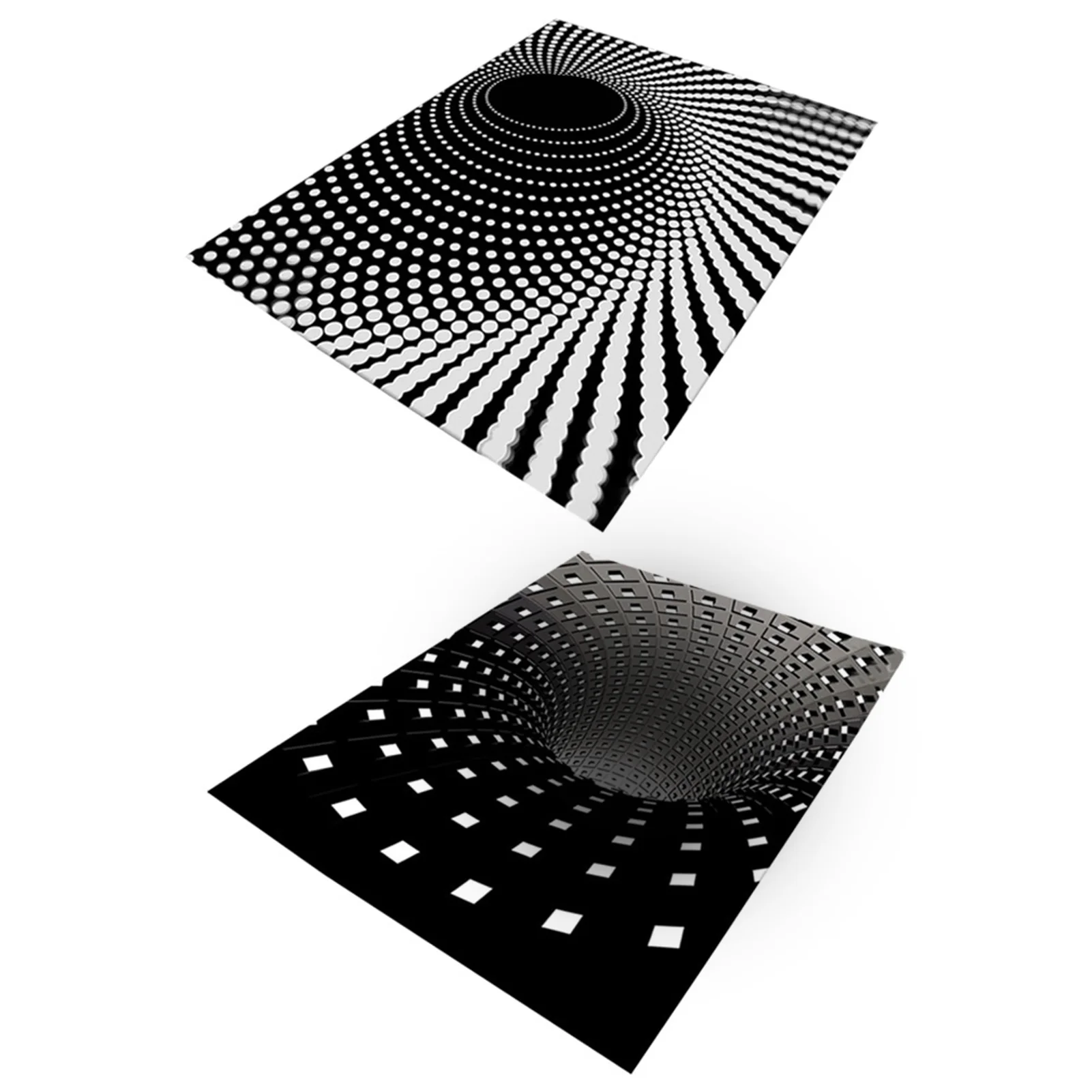 

D Luxury Carpet New Carpet Floor Mat Illusion Mat Spiral Rectangle Carpet 3D Geometric Floor Pad For Living Room Positive
