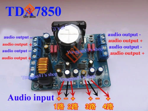 Плата усилителя DA7850 4x50 Вт 12 В автомобильный аудио Hi-Fi модуль мощности BA3121