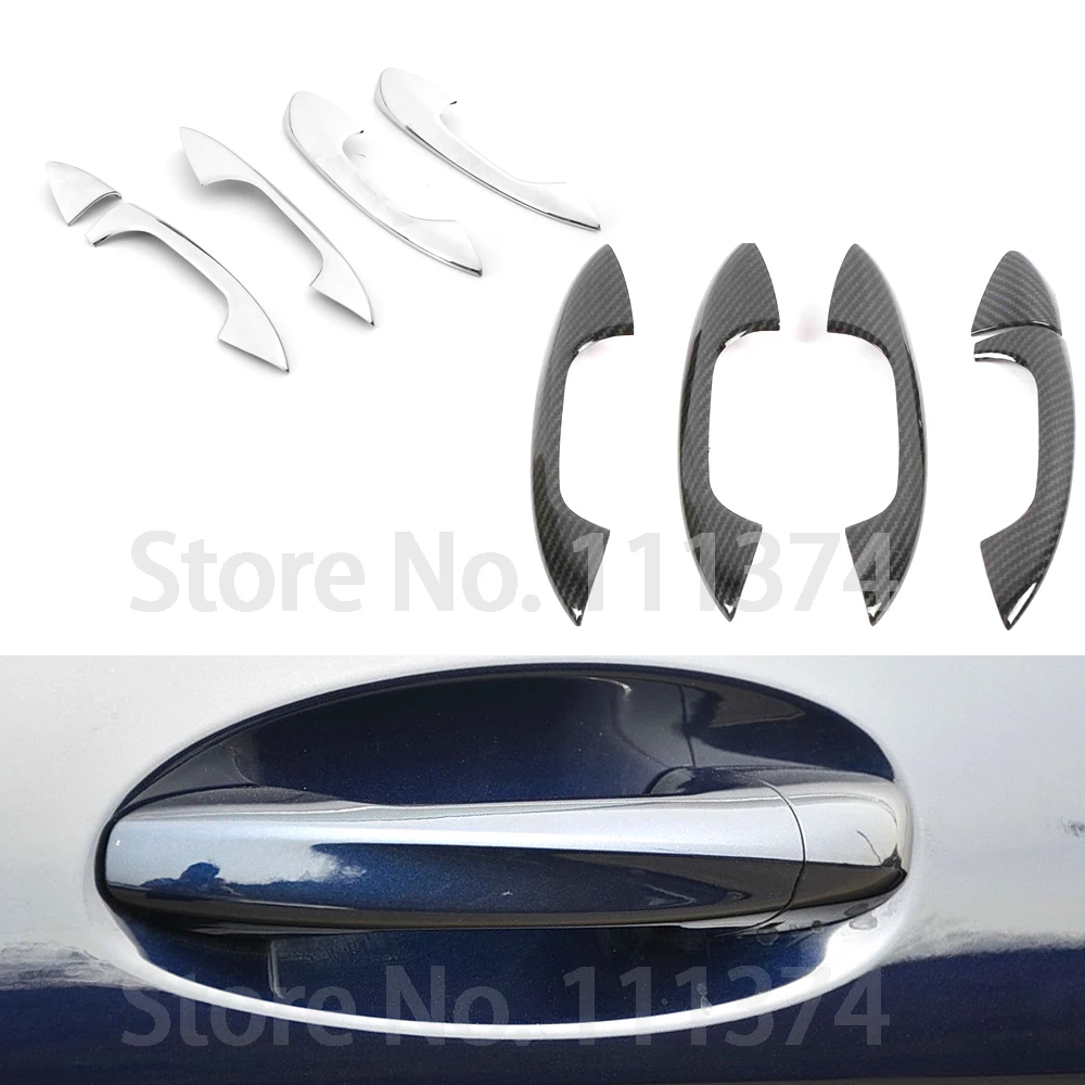 

Chrome Carbon Look Door Handle Cover Trim For Mercedes Benz GLC X253 2015-2019 Decoration Accessories LHD