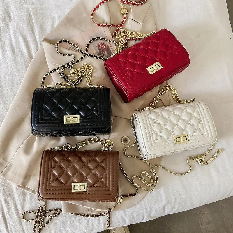

2021 new fashion luxury designer handbags western style chain diagonal women's shoulder bag