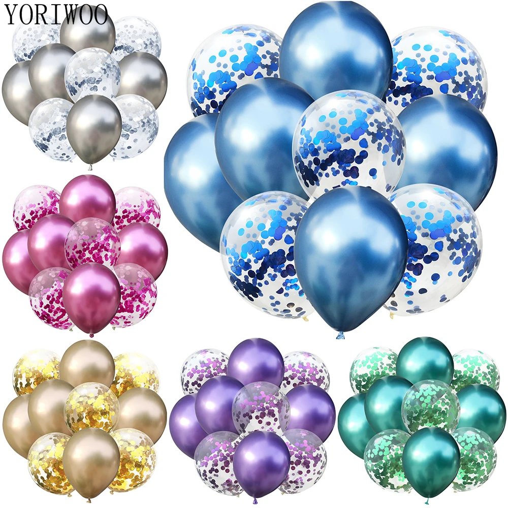 YORIWOO 10 шт. металлические конфетти для воздушного шара латексные воздушные шары