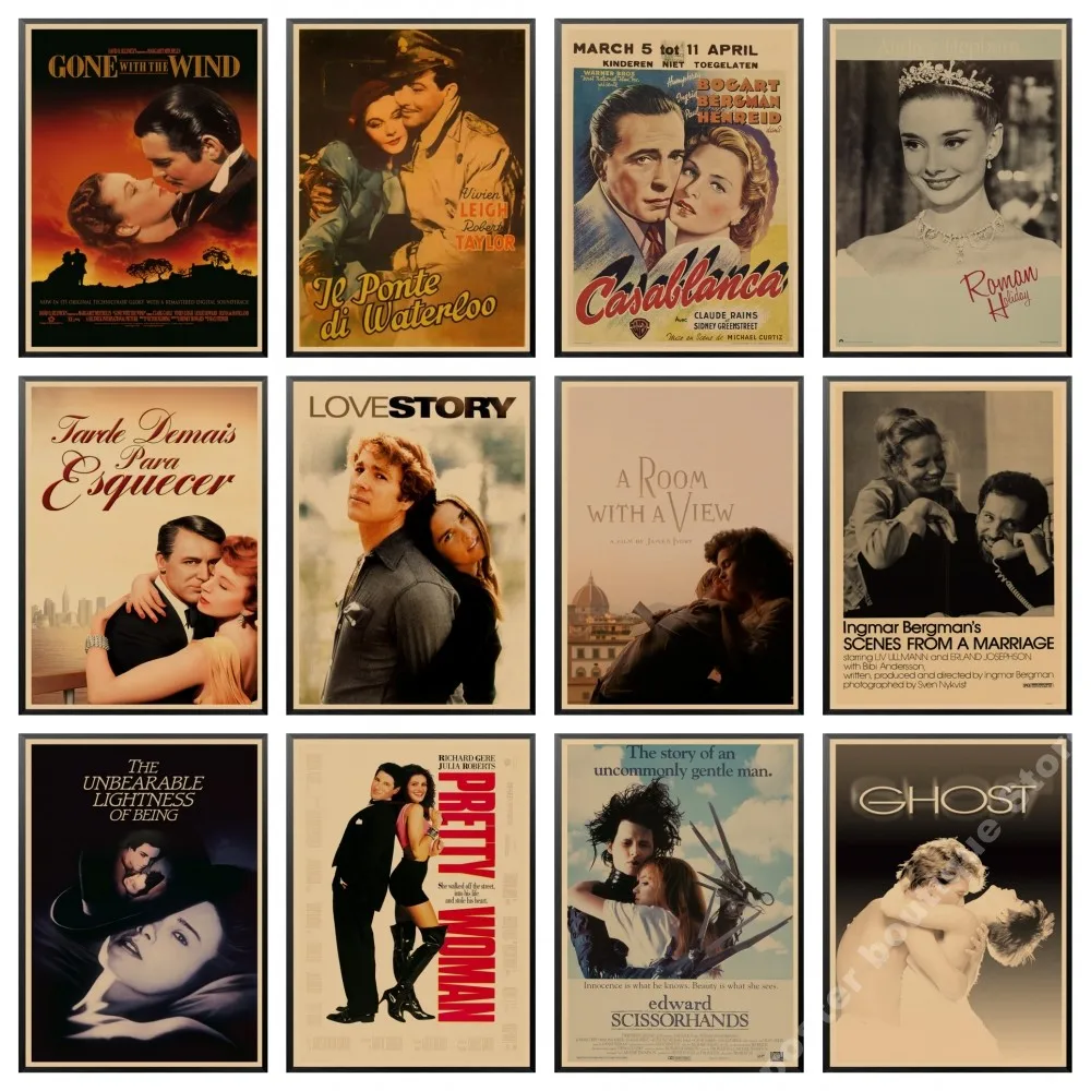 50 Классических постеров для фильмов. Вышло с ветром/Касабланка/Римские