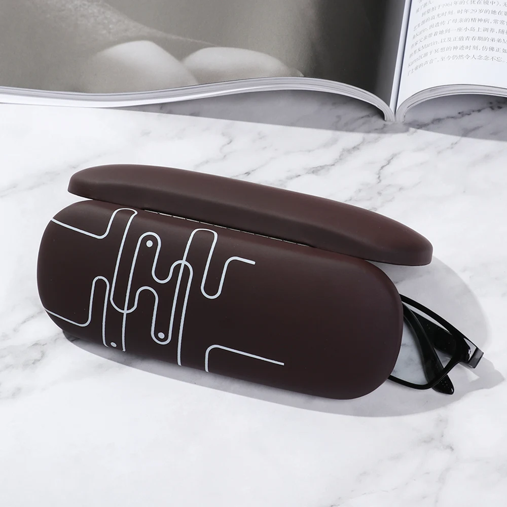 Модный чехол из искусственной кожи для очков жесткий защитный мужчин женщин