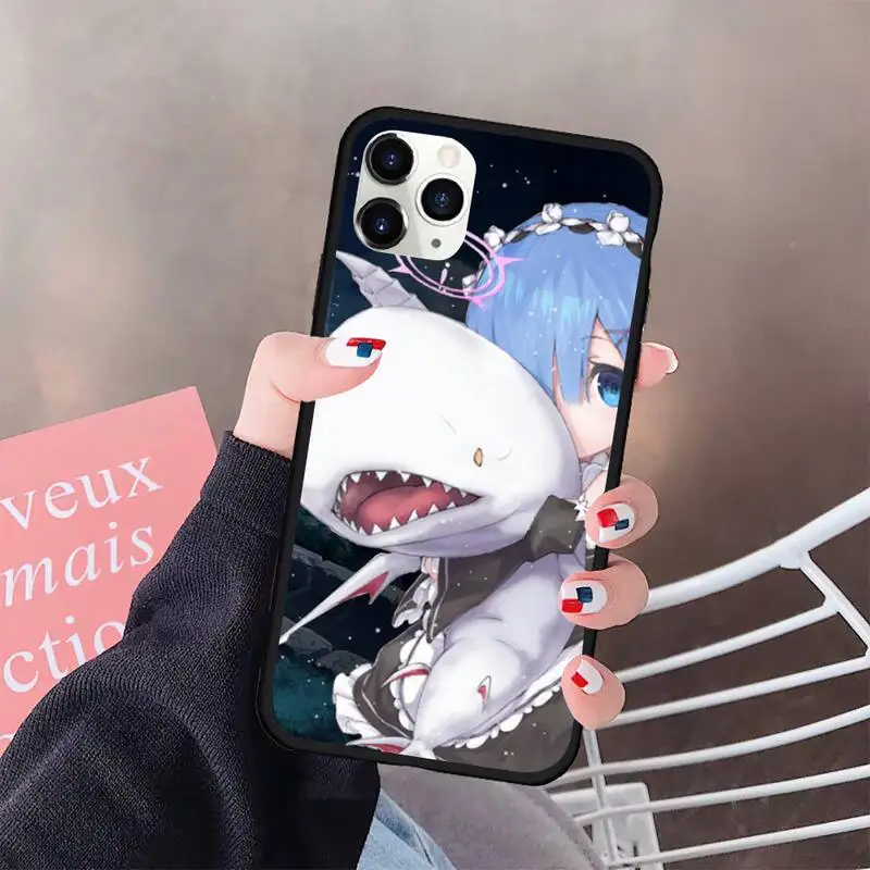 HUAGETOP Rem и Ram Re Zero мягкий черный чехол для телефона резиновый iPhone 11 pro XS MAX 8 7 6 6S Plus X 5S