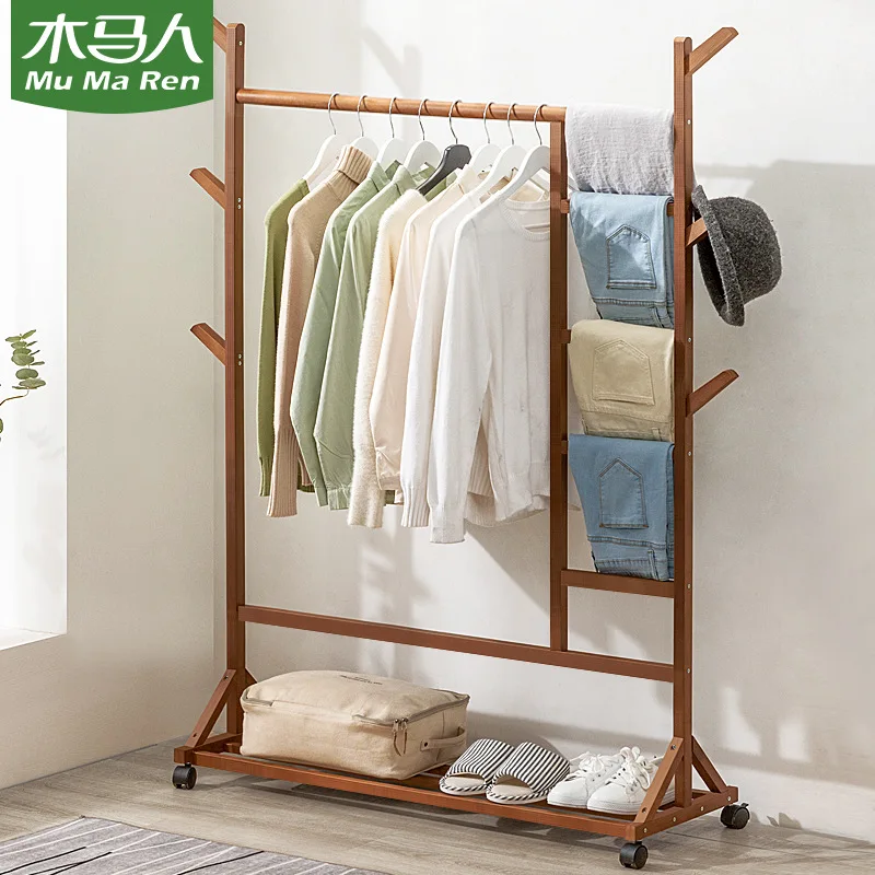 

Простая вешалка для пальто, креативная напольная вешалка для гостиной, спальни, детская вешалка, вешалка для одежды из массива дерева, вешал...