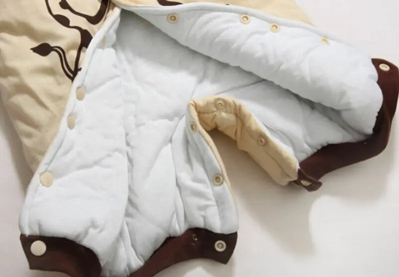 

3-24Months Autumn Winter Baby Girls Boys Rompers Cartoon Cute Thick Warm Hooded Jumpsuits Newborn Clothes Infant Clothing