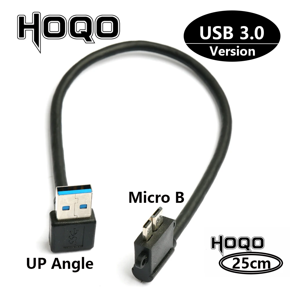 90 Degree UP Down Left Right Angled USB 3.0 Type A to Micro B Male Cable for Samsung S5 Note 3 HDD External Hard Drive Disk | Компьютеры и