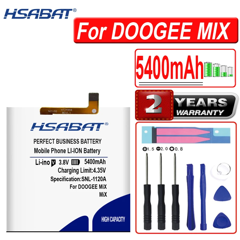 Аккумулятор HSABAT 3680 ~ 5400 мАч BAT17654060 Для Doogee Mix 2 / MIX lite MIX|Аккумуляторы для мобильных