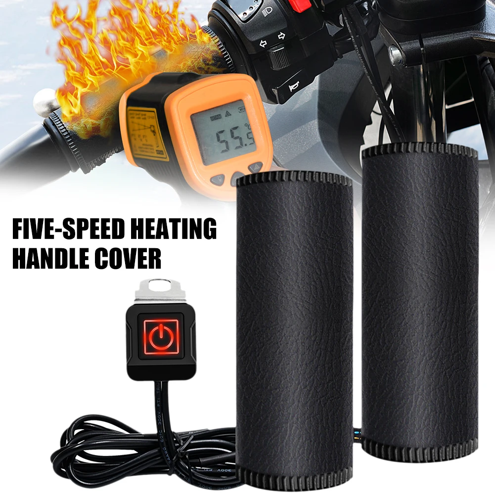

Universal 12V Electic Motorcycle Handlebar Heating Cover Winter Warmer Adjustable Anti-skid Heated Grip Covers Winter Supplies