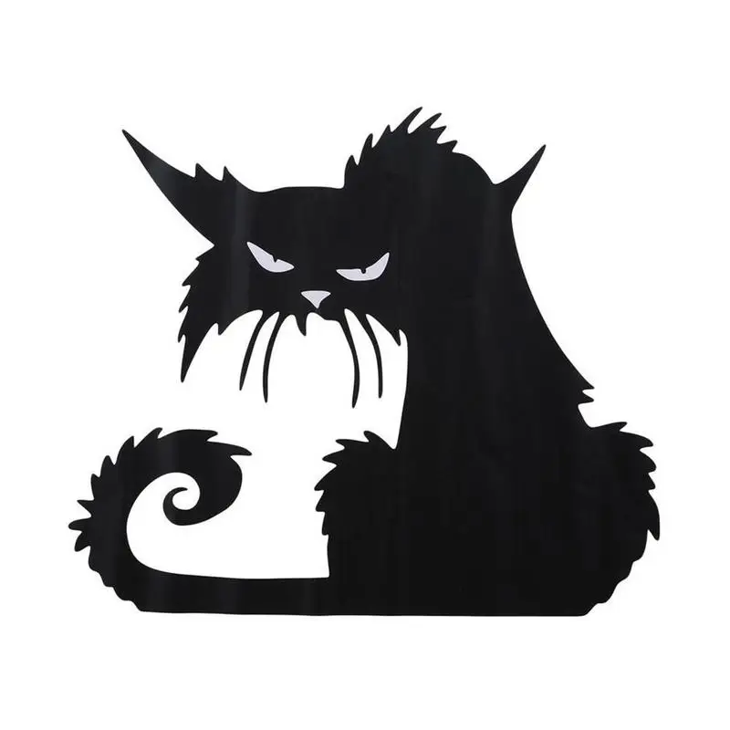 Хэллоуин стиль большой страшный Черный кот Наклейка на окно Декор