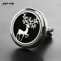 deer car outlet perfume stainless steel essential oil car diffuser locket vent clip aromatherapy essential oil diffuser 040215