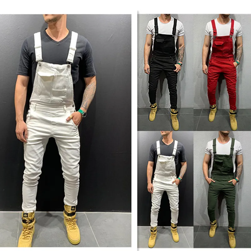 Обтягивающие мужские комбинезоны брюки карго с несколькими карманами