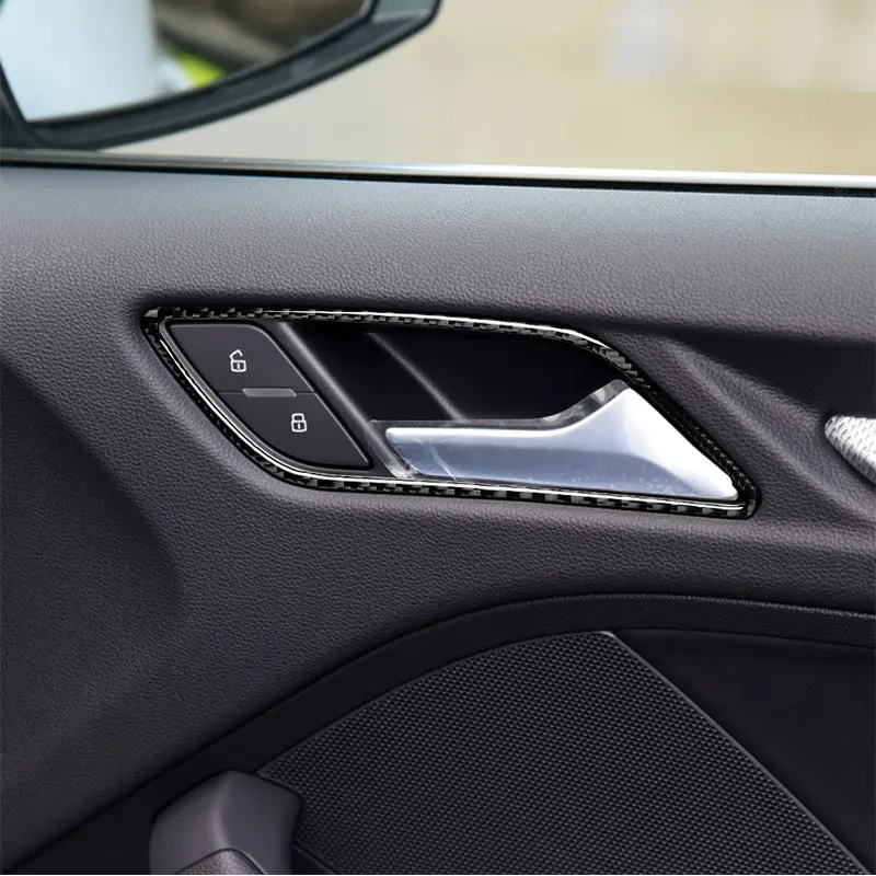

Carbon Fiber Car Accessories Interior Door Handle Frame Car Stickers Styling Cover Trim Stickers For Audi A3 8V 2014-2019