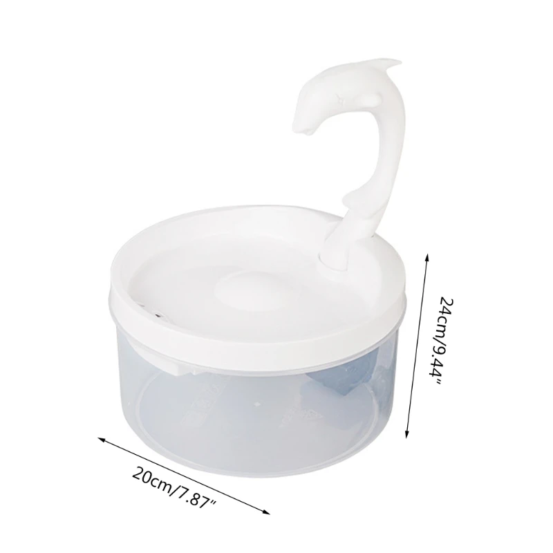 

Cat Water Fountains Automatic Dogs Pet Drinking Quiet Water Dispenser 2L Water Level Window with Night Vision LED