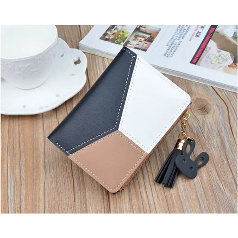 Женский кошелек на молнии с технологией RFID Модный женский однотонный карман для