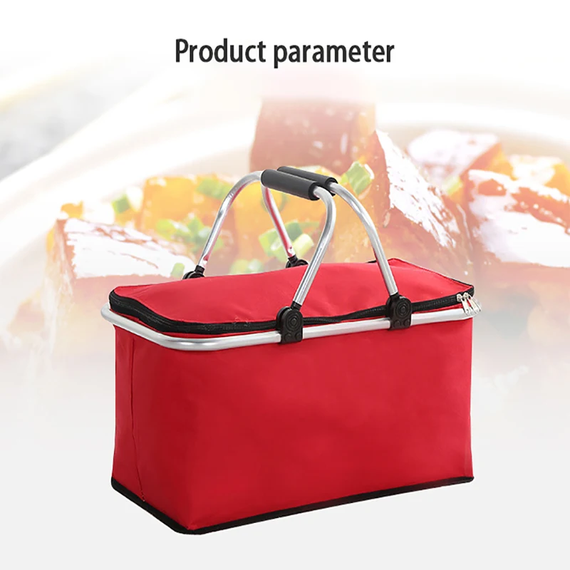 

Picnic Basket Outdoor Camping Picnic Bag Protable food Storage Container Folding Waterproof Insulated Heat Cooler lunch handbag