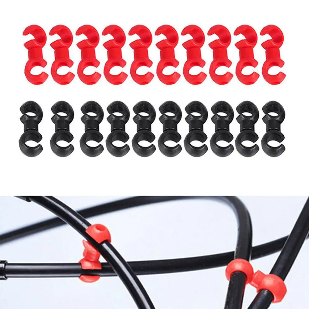 

Rotatable 10Pcs MTB Brake Line S Style Buckle Bike Brake Derailleur Shift Cable Line Tube Pipeline Storage Device Ring Clasp